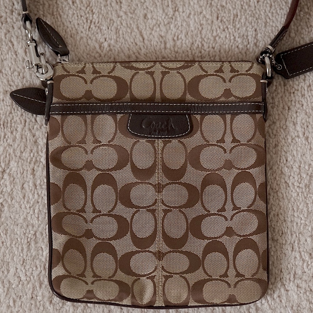 Tan Brown Small Coach Crossbody Purse